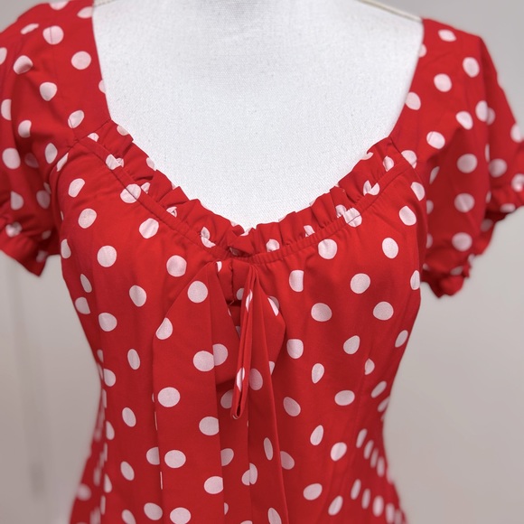 CBR Red with White Polka Dots Dress Size XL Juniors - Picture 3 of 5